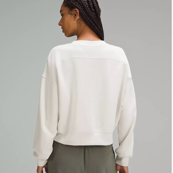 Lululemon Softstreme Perfectly Oversized Cropped Crew Long Sleeve White Opal 6 - Picture 7 of 15
